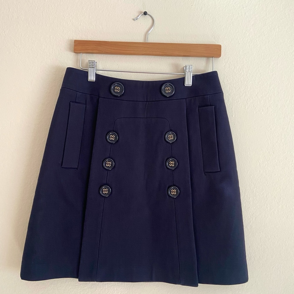 BCBGMAZAZRIA navy heavy cotton skirt Size 4